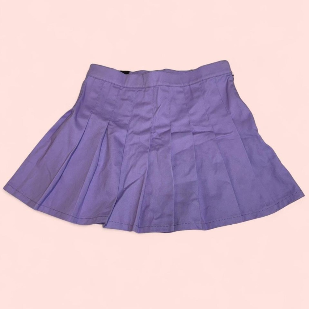 Mamba purple pleated hight‎ waist mini skirt